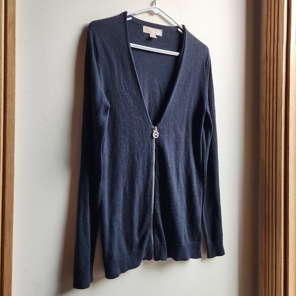 MICHAEL Michael Kors Black Zip-Up Cardigan Size Small - Picture 2 of 15